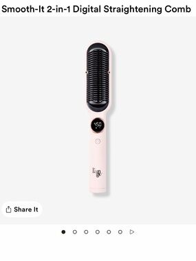 Lange Digital Hair Straightening Brush - Light Pink & Black